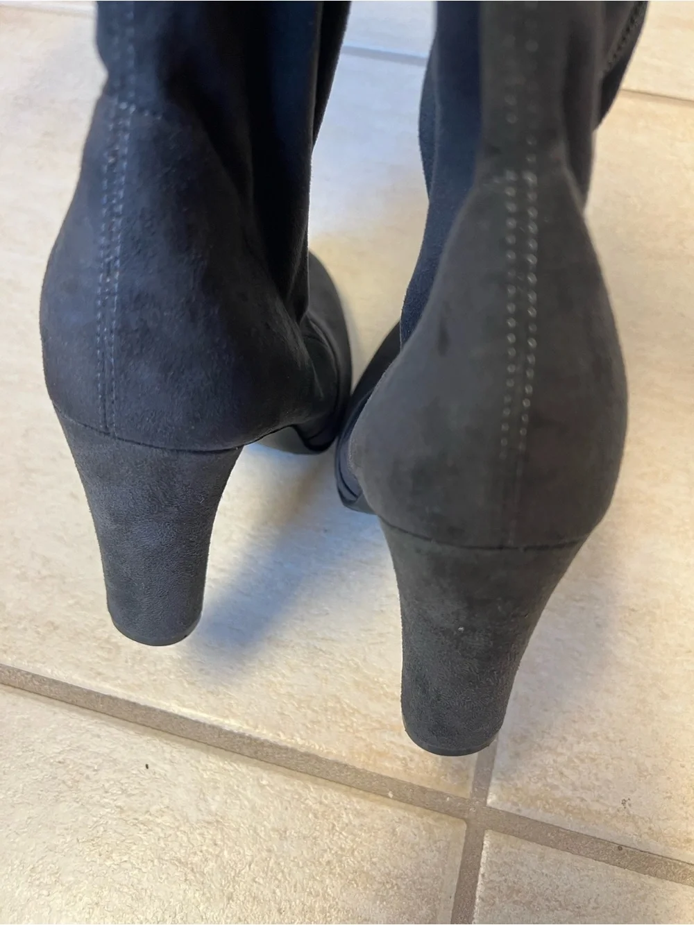 Sam Edelman Black Over-the-Knee Boots Size 8 Suede Thigh High Drawstring gothic